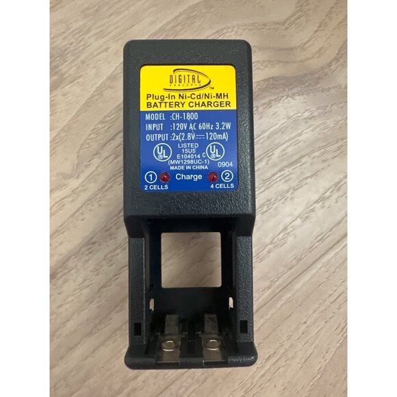 Plug-In Ni-Cd/Ni-MH Battery Charger Digital CH-1800 120V AC 60Hz 3.2W Compact De - Picture 1 of 2